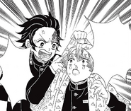 Tanjiro stopping Zenitsu CH20