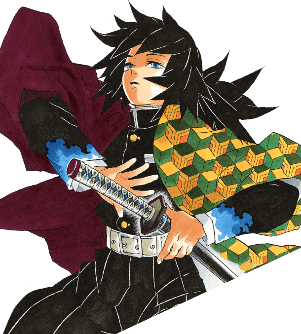 desenho do personagem MUCHIRO TOKITO de Kimetsu no Yaiba, desenho feit