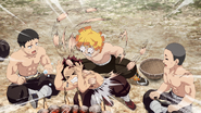 Zenitsu berates Tanjiro, insisting that he will never measure up to Gyomei's strength.