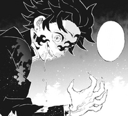 Tanjiro's new appearance as a demon.