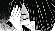 Obanai cringing at Mitsuri's response CH128