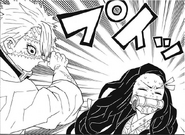 Nezuko turns away from Sanemi.