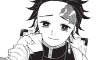 Tanjiro smiles at Kazumi.