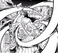 Inosuke using Fifth Fang Mad Cleave on Enmu