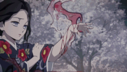 Nezuko falls asleep from Tamayo's Blood Demon Art.