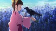 Kanao and her crow.