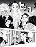 Suma is surprised by Nezuko's arrival.