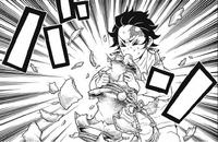 Tanjiro breaks the gourd