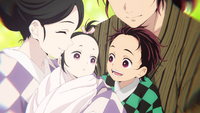 Tanjiro and Nezuko as babies