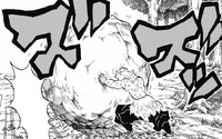 Inosuke moving a boulder