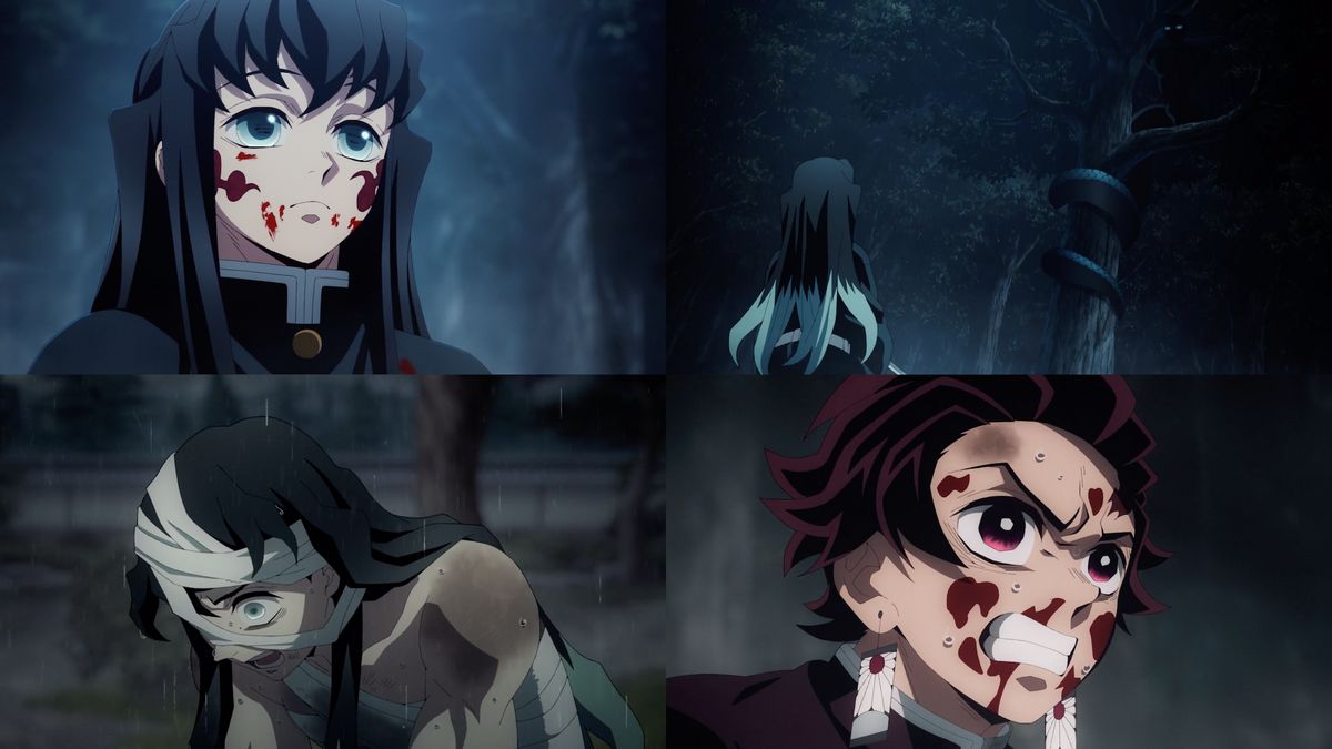 angry, face, Kimetsu no Yaiba, anime, blood, wounds, Kamado