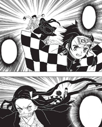 Tanjiro and Nezuko vs Yahaba and Susamaru.png