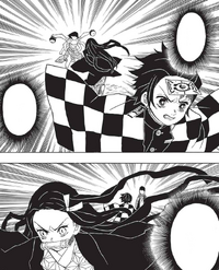 Tanjiro and Nezuko vs Yahaba and Susamaru