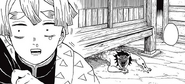 Tongue demon appearing behind Zenitsu CH22