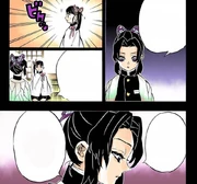 Shinobu tells Kanao that the strength of an Upper Rank demon is comparable to three Hashira