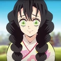 Mitsuri with her hair dyed black
