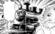 Inosuke's first encounter with a train