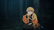 Zenitsu lost in Mount Natagumo.
