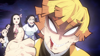 Zenitsu threatening to kill Inosuke