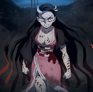 Nezuko's awakened form in the anime.