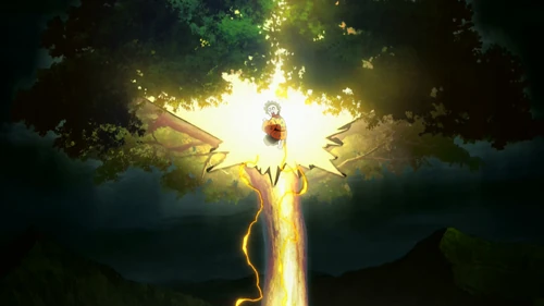 Зеницу поражает молния.