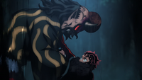 Urami admonishes Tanjiro for bullying Hantengu