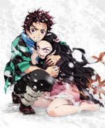 Tanjiro in the first Kimetsu no Yaiba key visual.