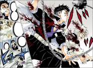 Gyomei and Sanemi fighting Kokushibo CH171