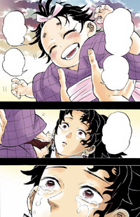 Yoriichi's tears from Sumire's smile