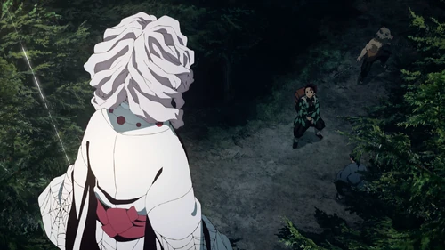 Руи появляется над Танджиро.