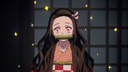 Nezuko after emerging from her box.