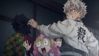 Mitsuri and Sanemi shocked by Gyomei