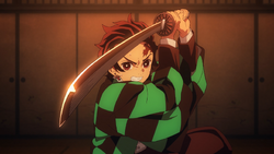 Kimetsu no Yaiba, Kamado Tanjiro, fire, Daki, sword, anime, Anime