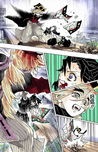 Shinobu evades Doma's attacks