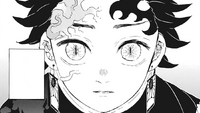 Tanjiro opens his eyes as a Demon