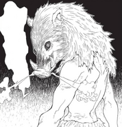 Inosuke's first appearance in the manga