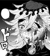 Doma's face melting from Shinobu's poison