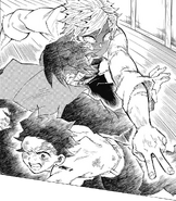 Genya getting attacked by Sanemi.