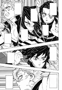 The Hashira attempting to use their Breathing Styles in order to cut Muzan down.