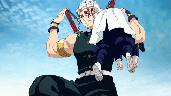 Tanjiro kamado demônio slayer peek anime grande cabeça de