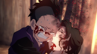 Genya mourning Shizu's death