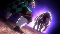 Inosuke's beast-like stance.