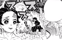 Gyomei pushing an enormous boulder with his bare hands