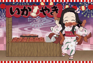 Nezuko at an ikayaki stand