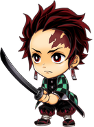 Tanjiro's avatar in Jumputi Heroes.