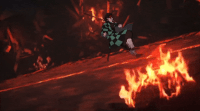 Gyutaro chases Tanjiro down