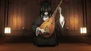 Nakime reveals that Muzan has not yet arrived to the meeting.
