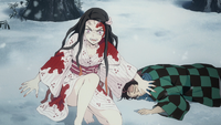 Nezuko protects her brother