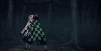 Rui kicking Tanjiro