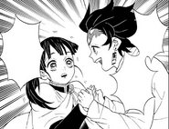 Tanjiro advising Kanao to follow her heart instead of the coin CH53